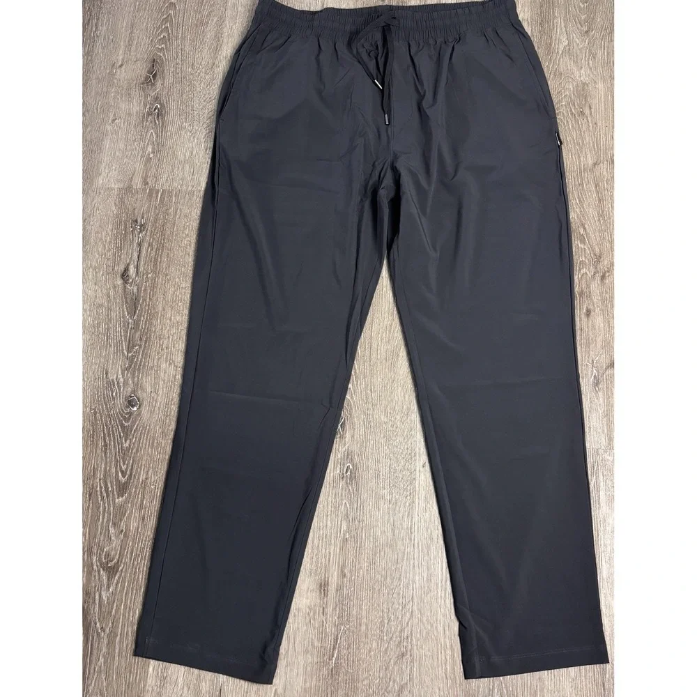 Tommy John XL Men's Black Luxe Traveler Super Soft Woven Pants Drawstring